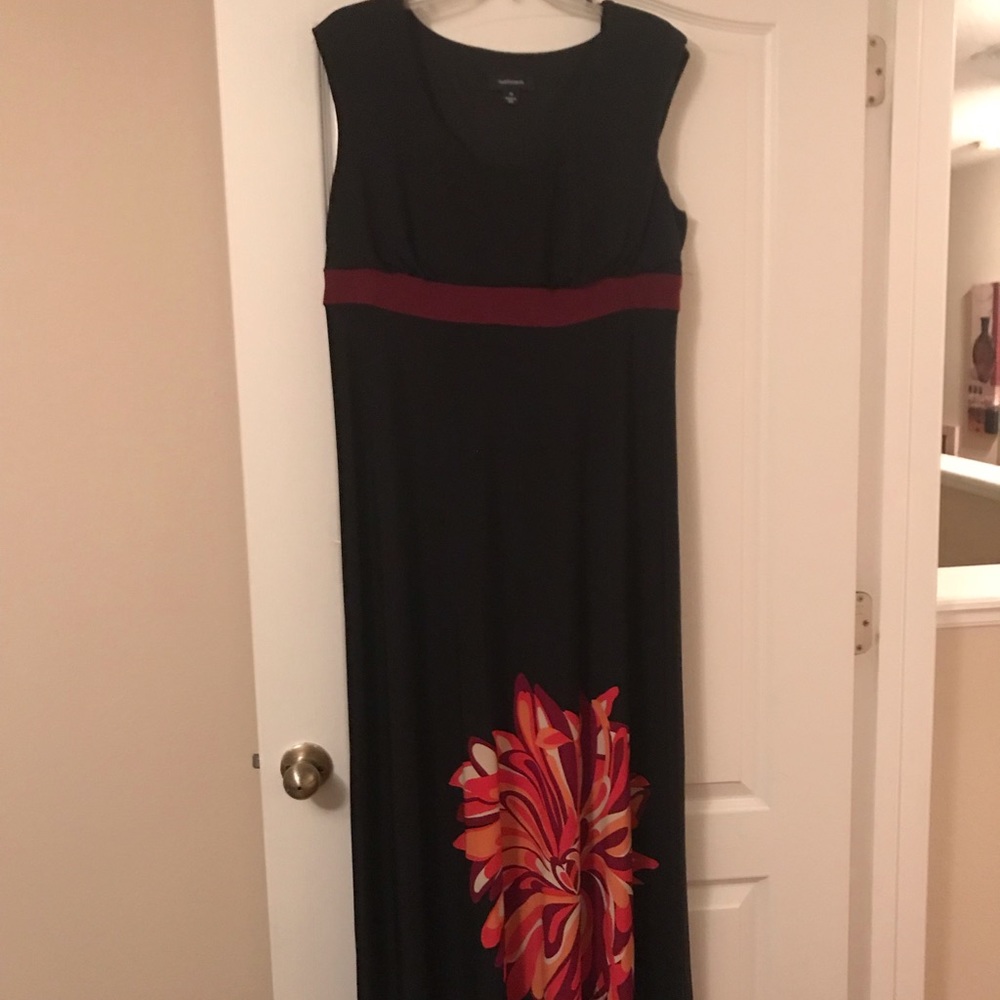 Black Dress with floral print at the bottom